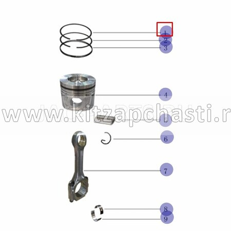 КОЛЬЦО КОМПРЕССИОННОЕ ВЕРХНЕЕ HFC4DB2 JAC N25 N35 1004025FB